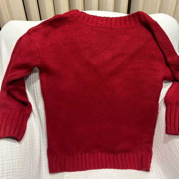V-Neck loose l/s Sweater- deep red - Picture 8 of 11